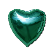 Hjerte folie ballon Grøn 18" (u/helium)